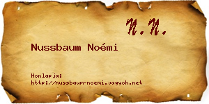 Nussbaum Noémi névjegykártya